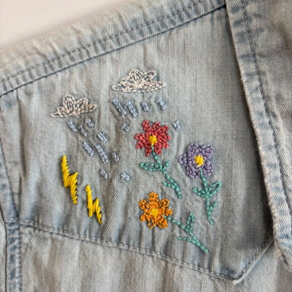 MOTHER Denim Embroidered Shirt - Picture 4 of 6